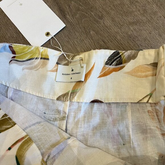 Eugenia Fernández Tropical Printed Floral Linen Shorts .. - Picture 3 of 5
